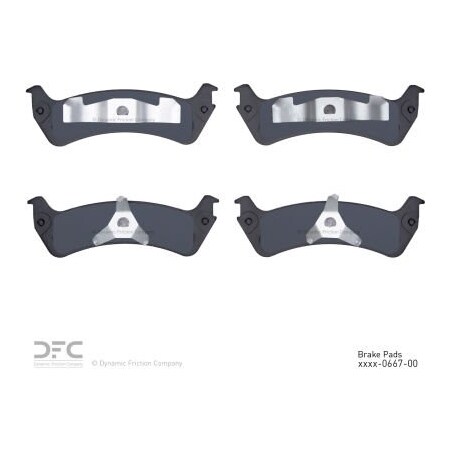 Dynamic Friction Co DFC 3000 Semi-Metallic Brake Pads - Dynamic Friction Company 1311-0667-00 1311-0667-00